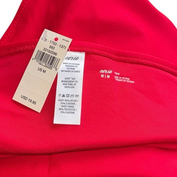 NWT! Aerie Full Coverage Bikini Swim Bottom in Red - Size Medium - Picture 5 of 6